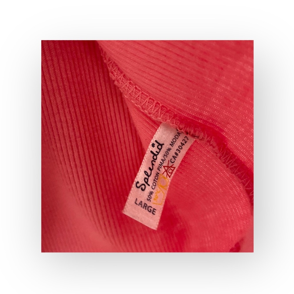 new Splendid ✶ Classic Micro Modal Ribbed Rib Tank Top ✶ Coral Hot Pink ✶ Large - Picture 8 of 16